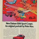 1973 Peter Max Forward Motion Datsun 1200 Vintage 1973 Magazine Ad Advert Advertisement 1973 Peter Max Forward Motion Datsun 1200 Vintage 1973 Magazine Ad Advert Advertisement