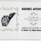 1951 Warines Watch Company A. Gerber SA Switzerland Vintage 1951 Swiss Ad Suisse Advert