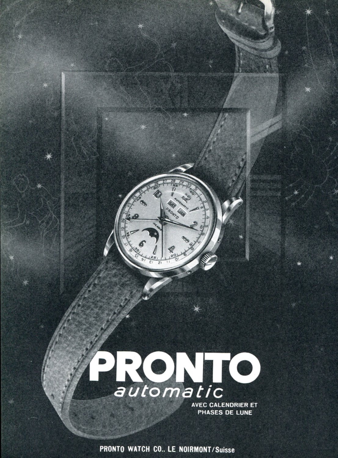 1951 Pronto Watch Company Switzerland Vintage 1951 Swiss Ad Suisse Advert Horology
