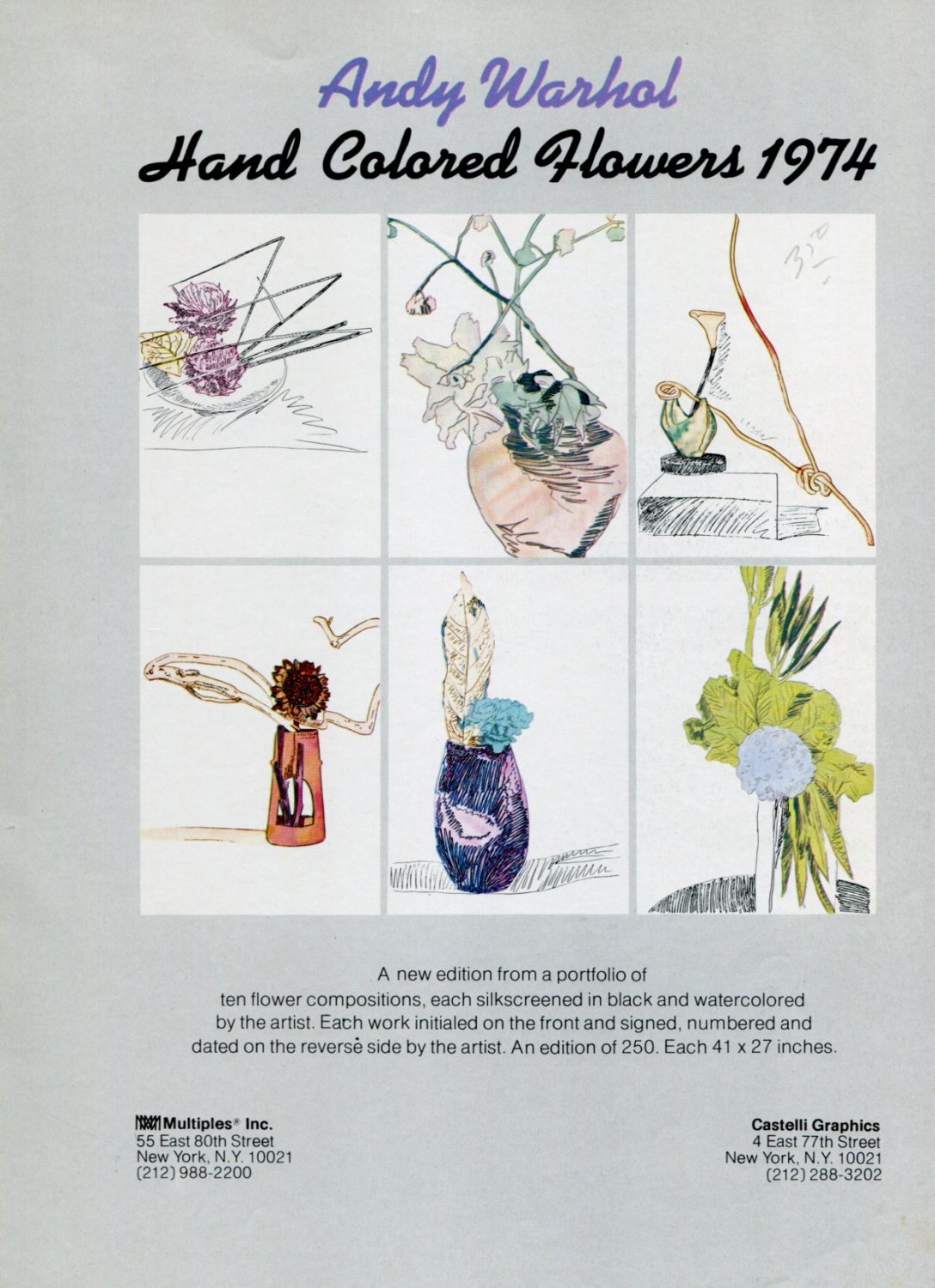 1975 Andy Warhol Flowers Original Vintage 1975 Art Ad Advert Magazine Advertisement