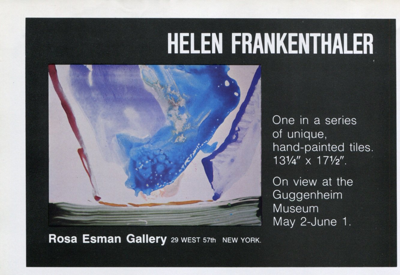 1975 Helen Frankenthaler Vintage 1975 Art Exhibition Ad Advert Guggenheim Museum