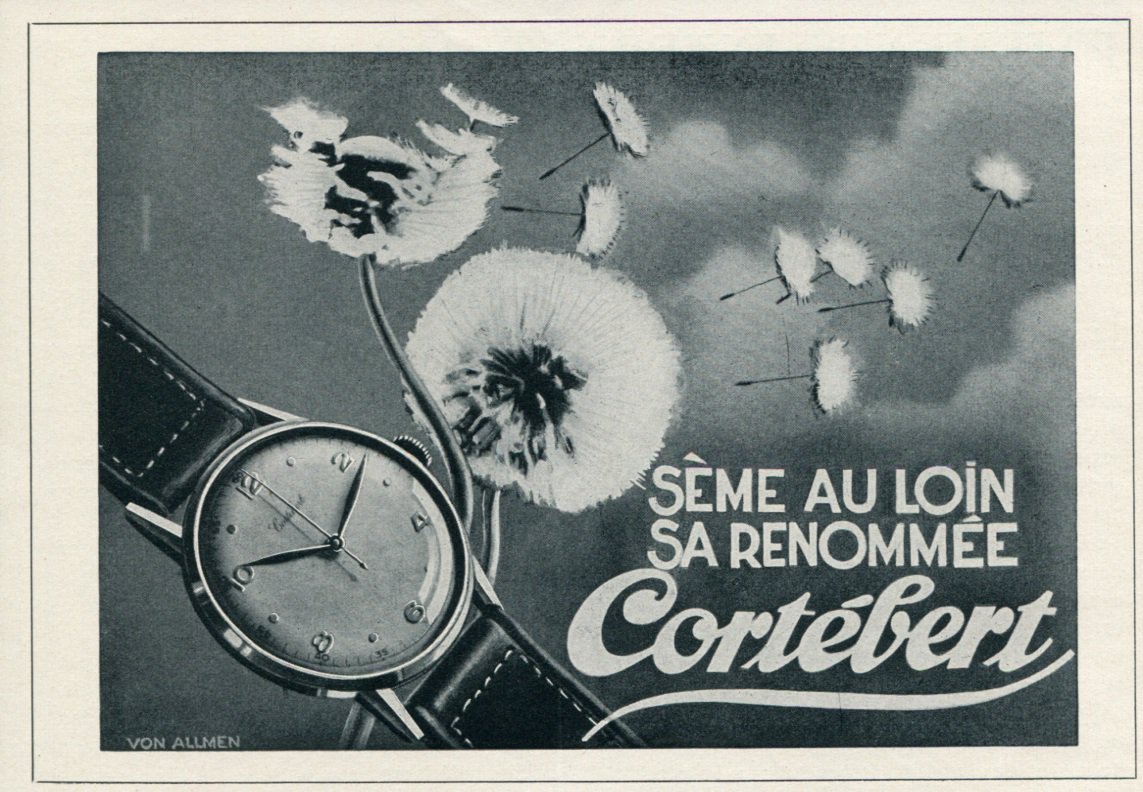 1946 Cortebert Watch Company Vintage 1946 Swiss Ad Suisse Advert Switzerland Horology