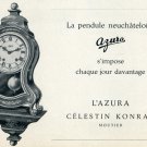 1959 Azura Clock Company Celestin Konrad Vintage 1959 Swiss Ad Suisse Advert Switzerland 1959 Azura Clock Company Celestin Konrad Vintage 1959 Swiss Ad Suisse Advert Switzerland