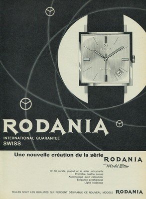 1965 Rodania Watch Company Grenchen Switzerland Vintage 1965 Swiss Ad Suisse Advert