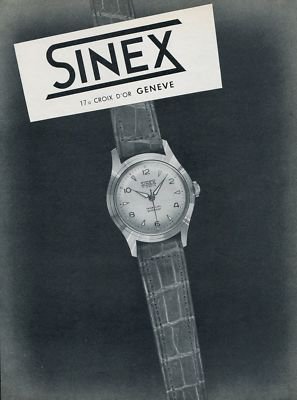 1955 Sinex Watch Company Switzerland Vintage 1955 Swiss Ad Suisse Advert Horology