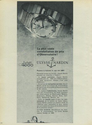 1965 Ulysse Nardin Watch Company Le Locle Switzerland Vintage 1965 Swiss Ad Suisse Advert