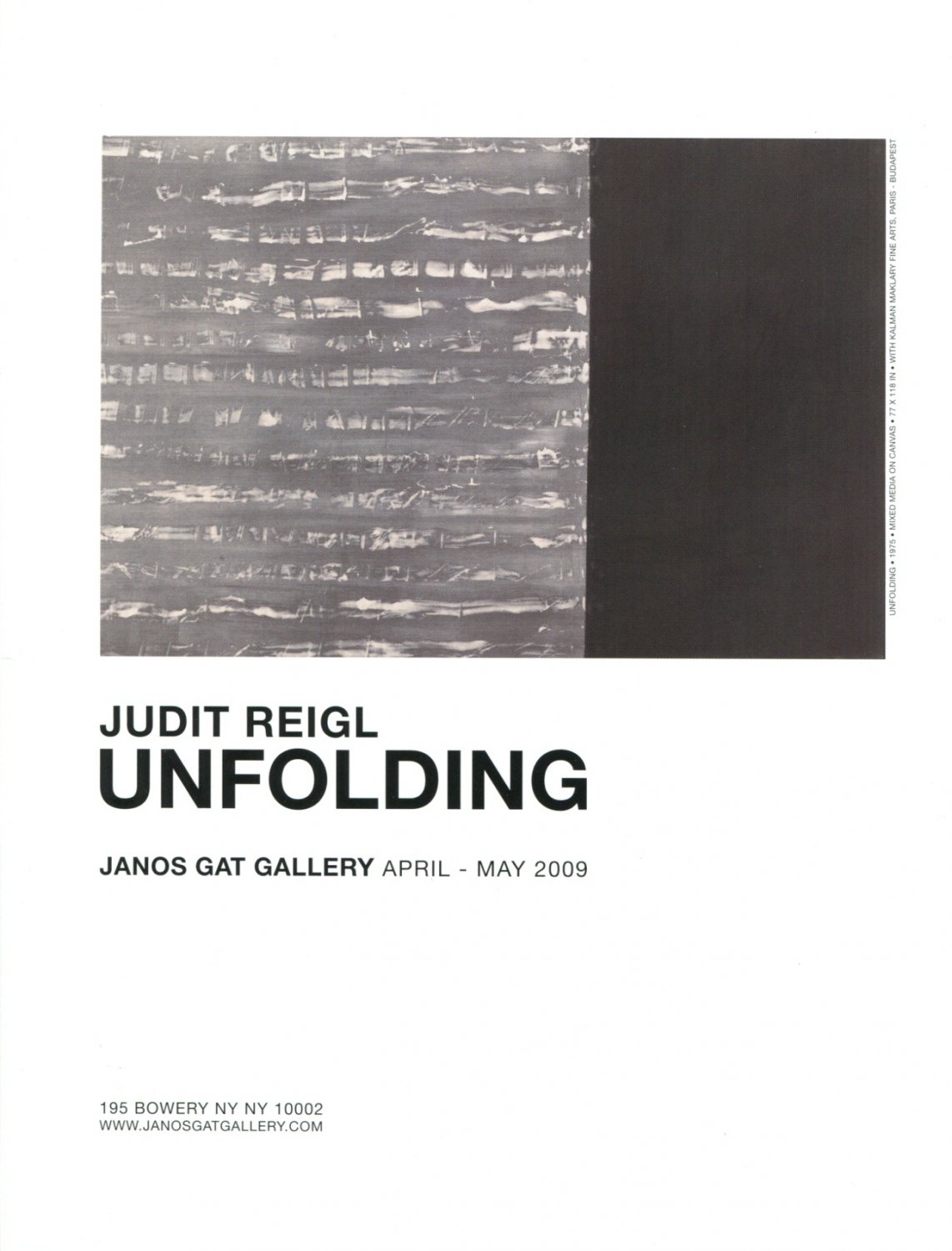 Judit Reigl Unfolding 2009 Art Exhibition Ad Advert
