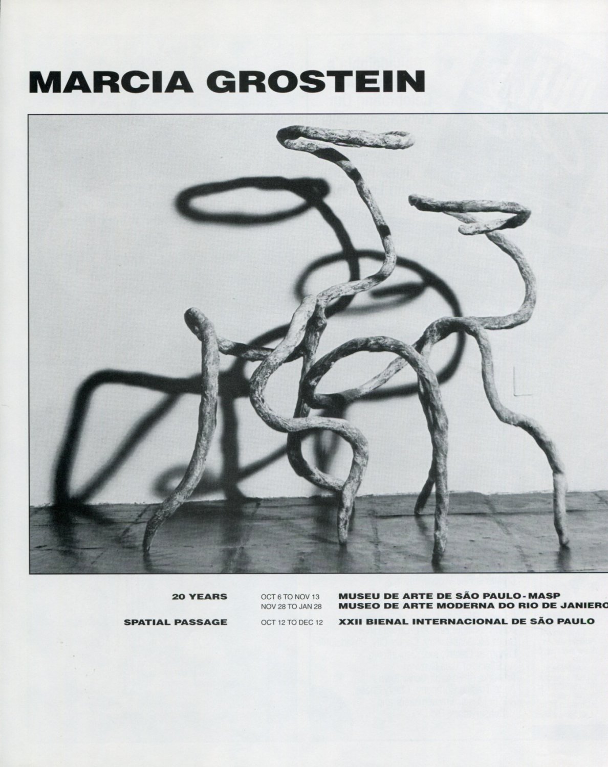 Marcia Grostein 1994 Art Exhibition Ad Advert 20 Years Spatial Passage