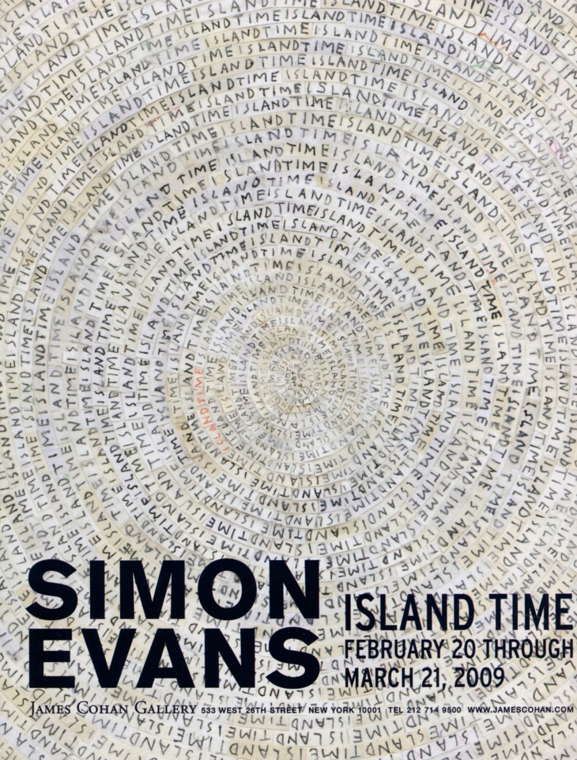 Simon Evans Island Time 2009 Art Exhibition Ad Advert