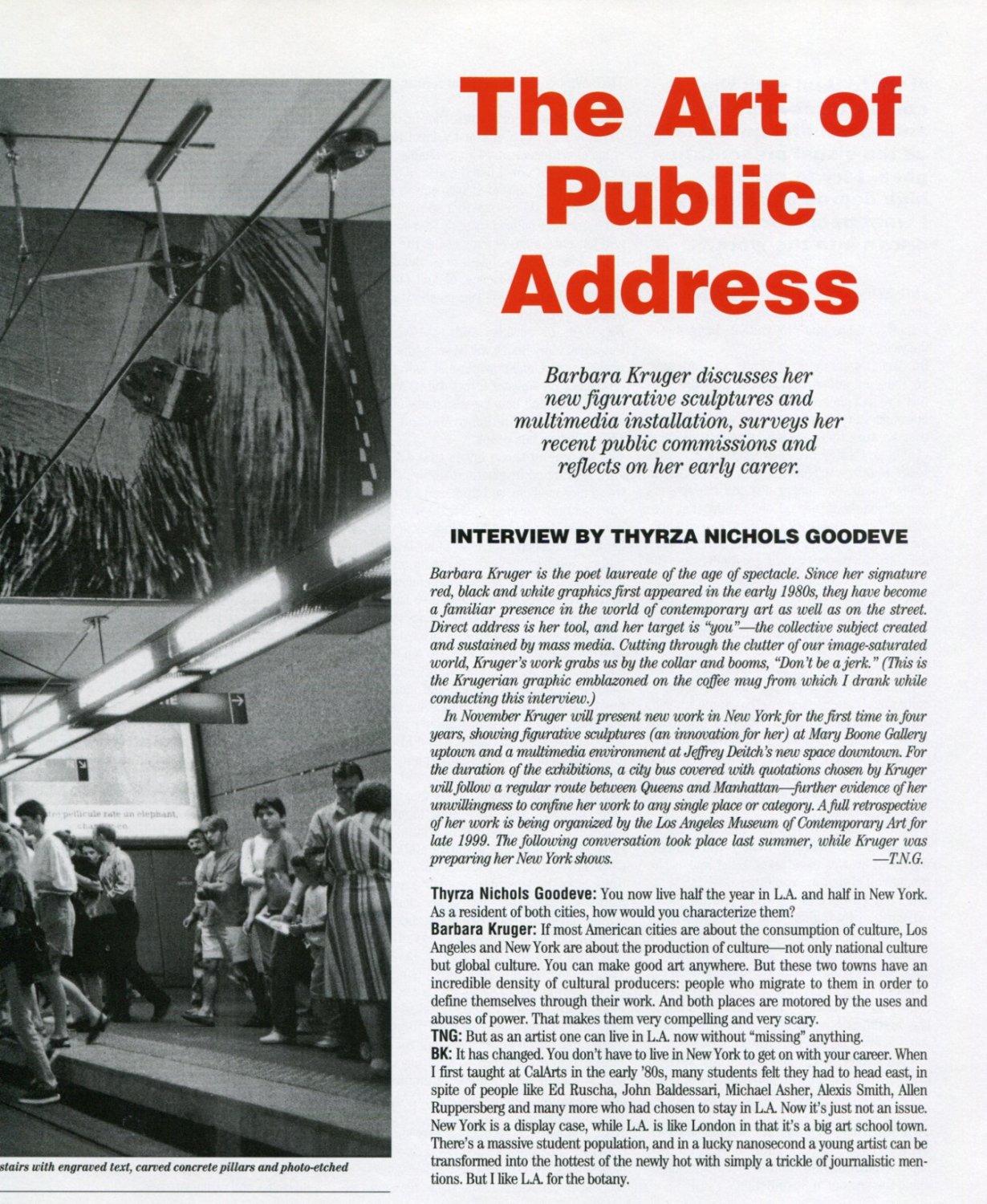 Artist Barbara Kruger 1997 Interview