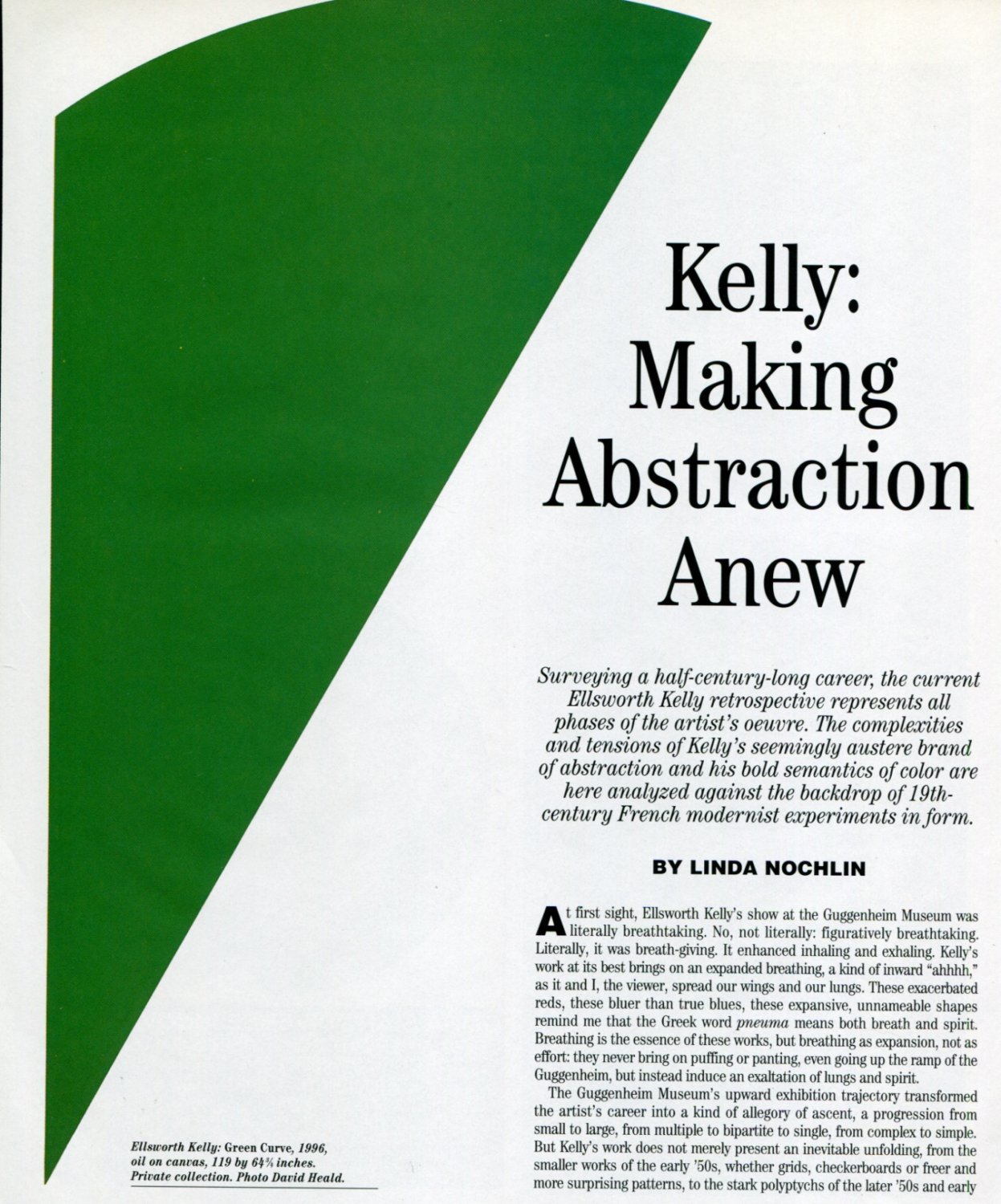 Ellsworth Kelly Making Abstraction Anew 1997 Magazine Article