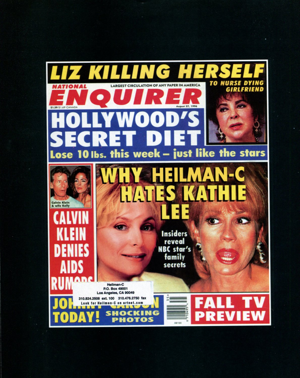 Heilman-C 1997 Art Ad Advert Why Heilman-C Hates Kathie Lee Mock Enquirer Cover