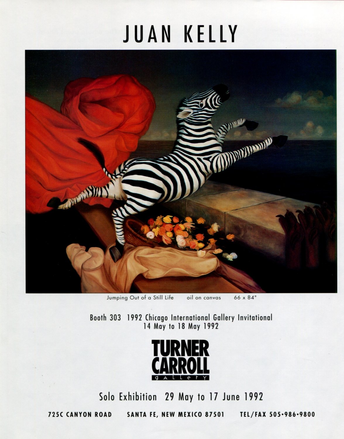 Juan Kelly Jumping Out of a Still Life 1992 Art Exhibition Ad Advert
