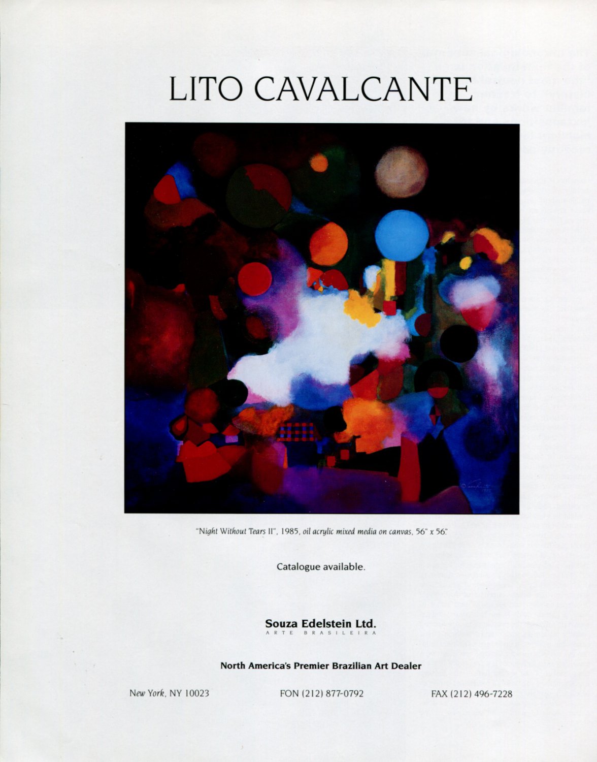 Lito Cavalcante 1992 Art Ad Advert Night Without Tears II