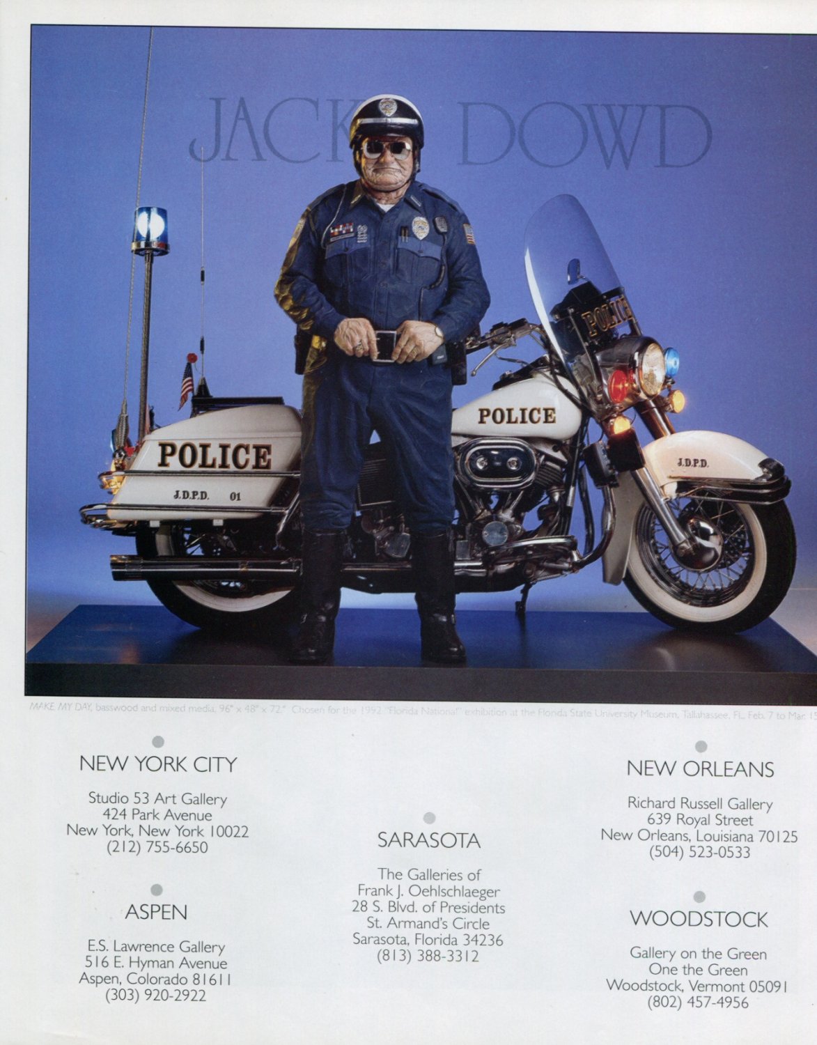 Jack Dowd 1992 Art Exhibition Ad Advert Make My Day