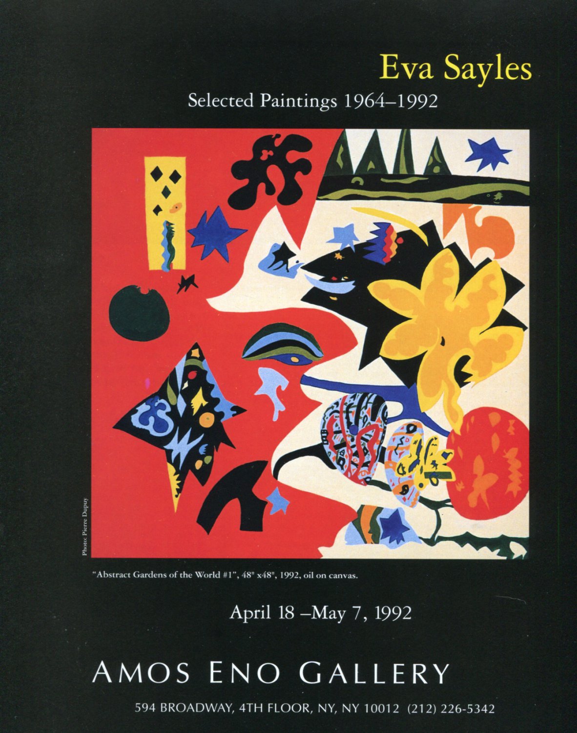 Eva Sayles 1992 Art Exhibition Ad Advert Abstract Gardens of the World #1