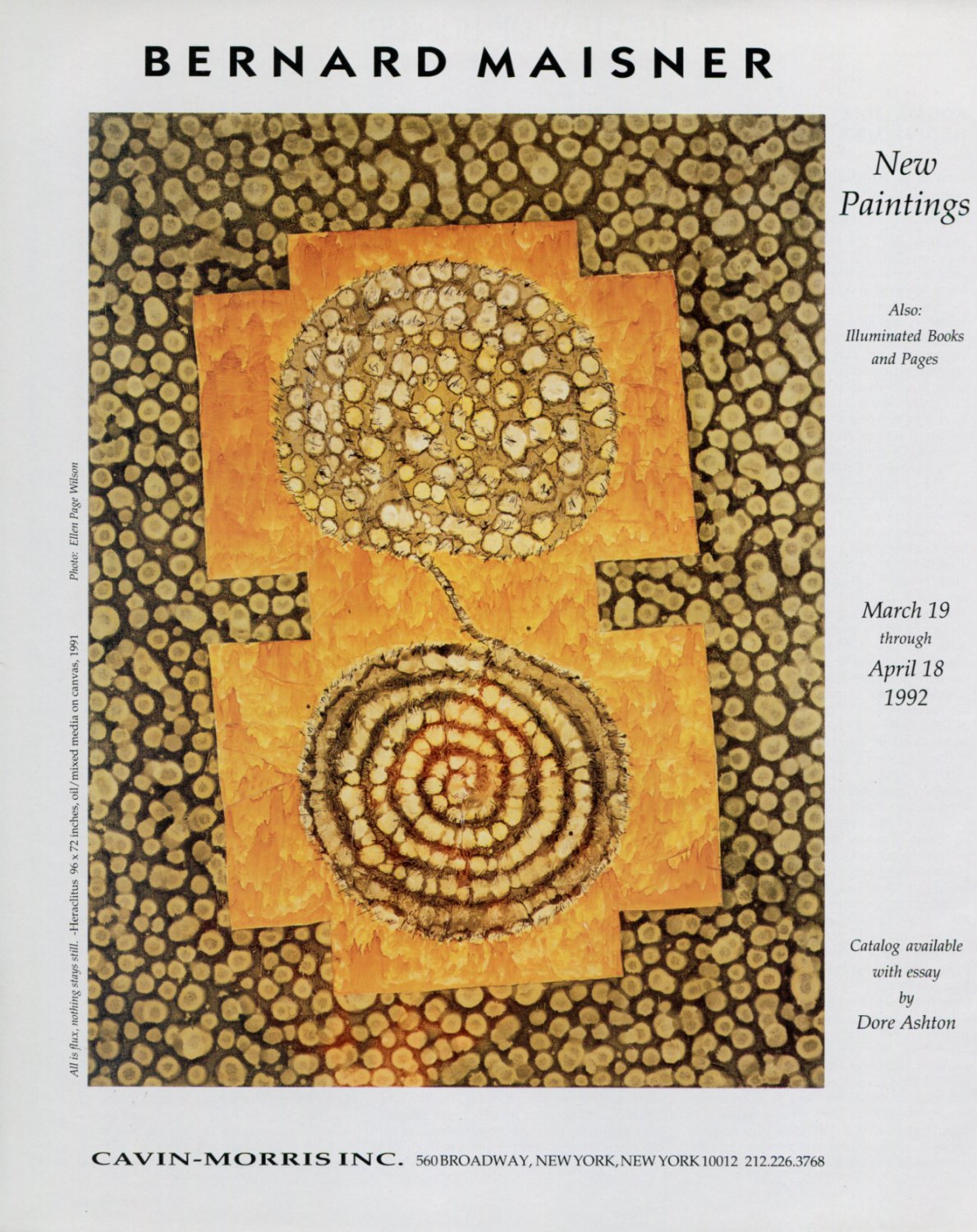 Bernard Maisner 1992 Art Exhibition Ad Advert