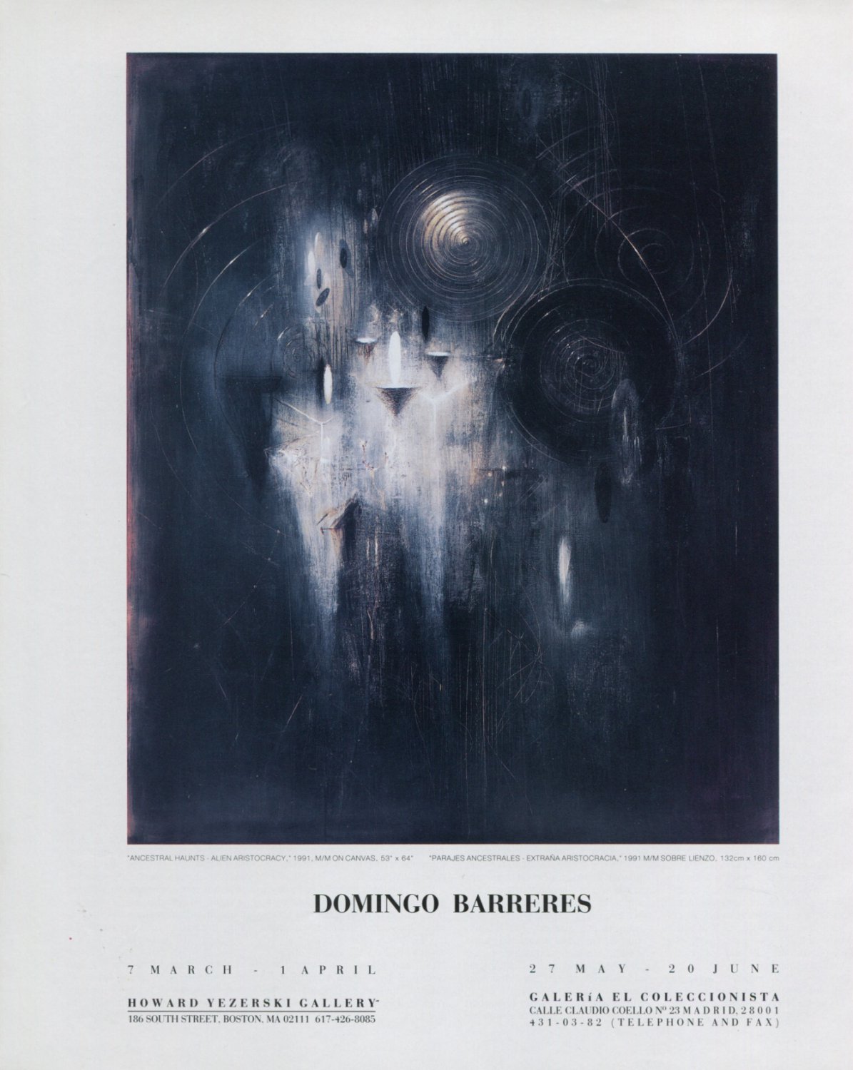 Domingo Barreres Ancestral Haunts 1992 Art Exhibition Ad Advert
