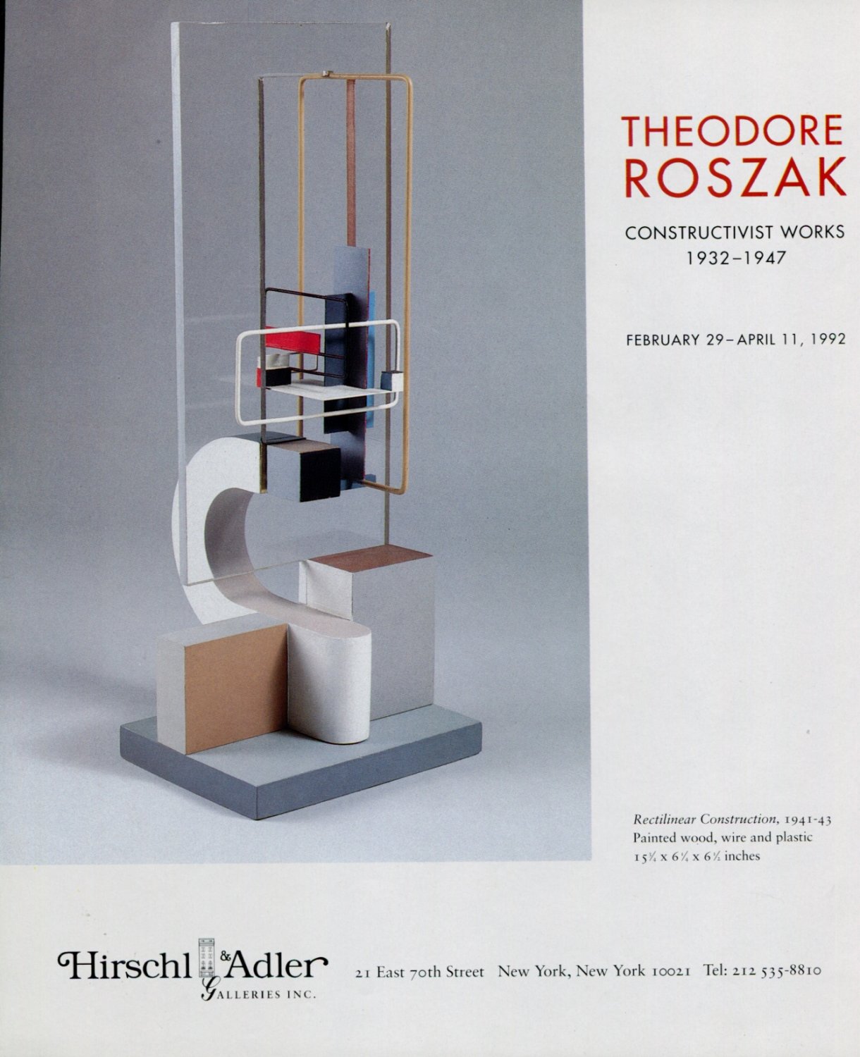 Theodore Roszak Constructive Works 1992 Art Exhibition Ad Advert