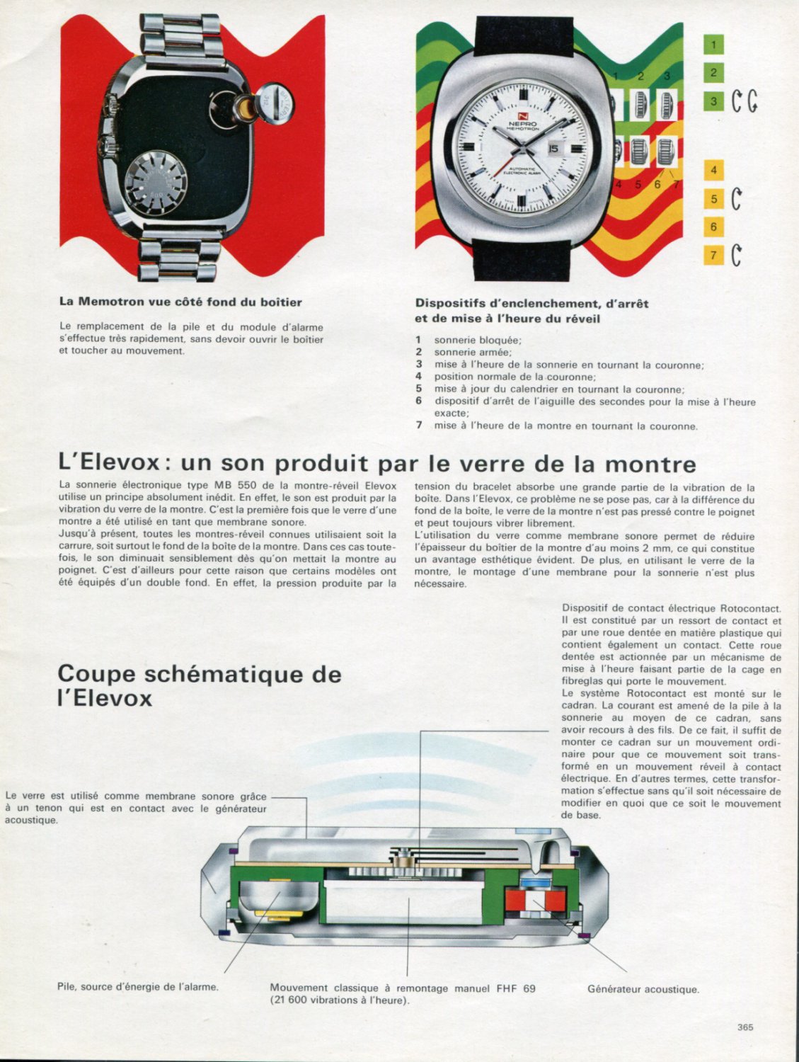 Nepro Watch Company Switzerland Memotron Elevox 1972 Swiss Magazine Article