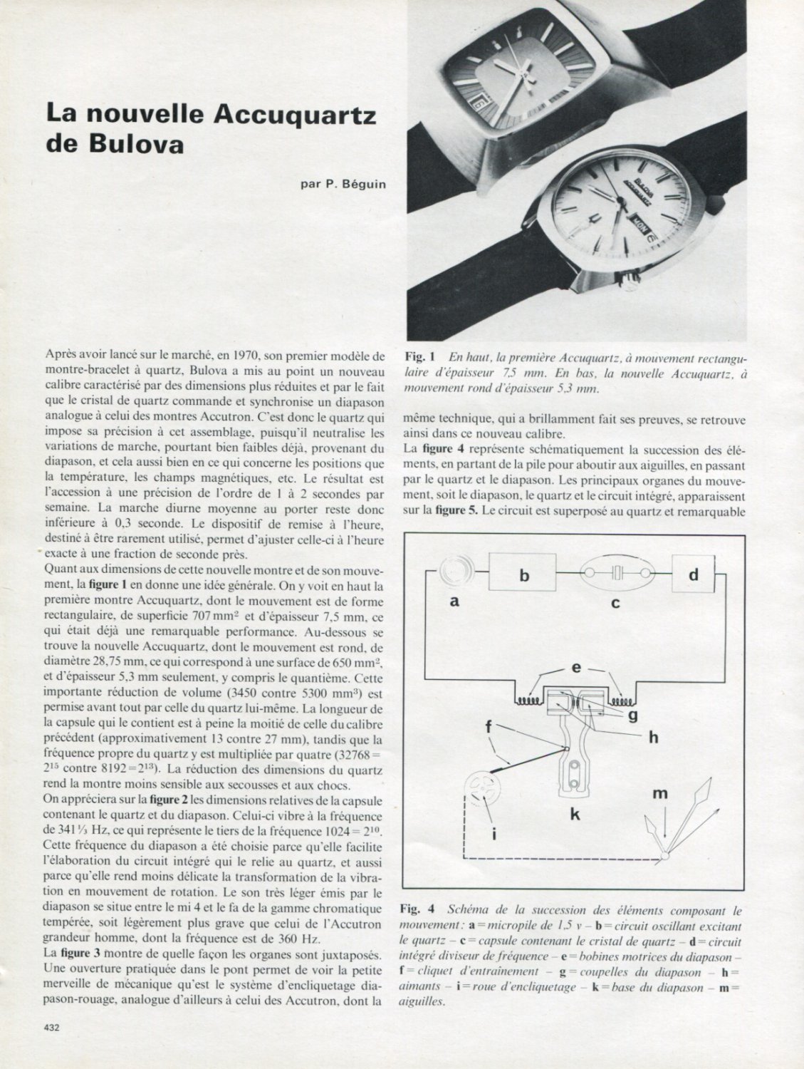 1972 Bulova Watch Company La Nouvelle Accuquartz de Bulova 1972 Swiss Magazine Article