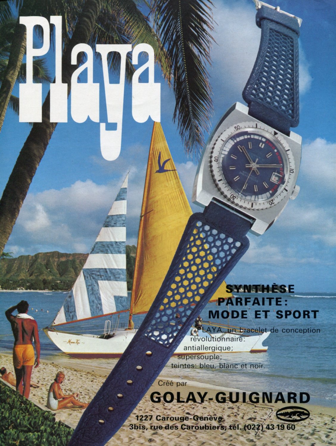 Golay-Guignard SA Switzerland Playa Advert 1972 Swiss Ad Suisse Advert Schweiz Horology Horlogerie