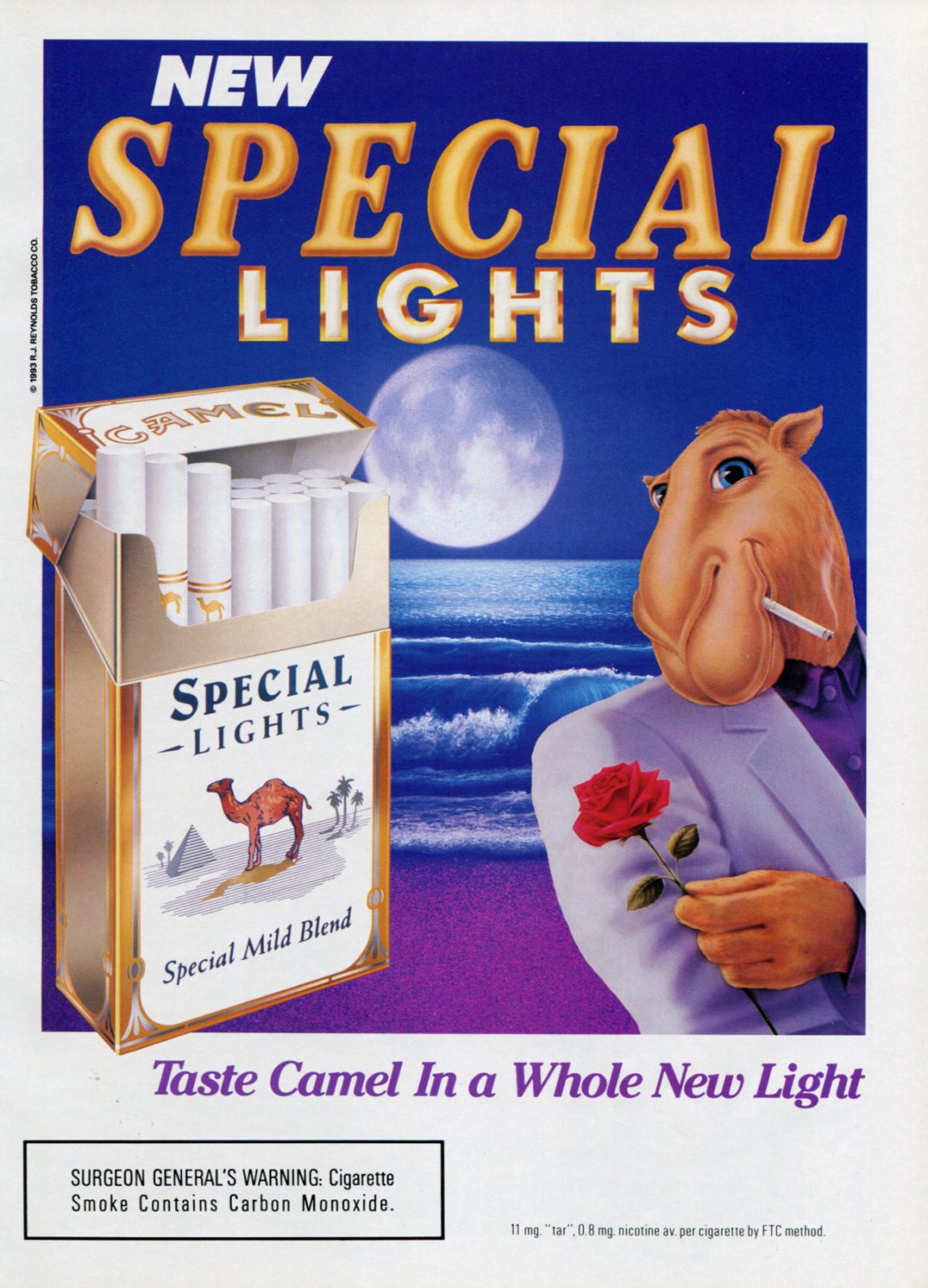 1993 Joe Camel Camel Special Lights Cigarettes 1993 Ad Advert RJ Reynolds Tobacco Company