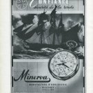 1947 Minerva Watch Company Villeret Switzerland Vintage 1947 Swiss Ad Advert Suisse Suiza Schweiz