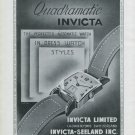 1947 Invicta Watch Company Invicta Quadramatic Ad Advert 1947 Swiss Ad Suisse Schweiz Suiza