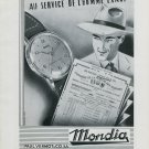 1946 Mondia Watch Company Switzerland Vintage 1946 Swiss Ad Advert Suisse Schweiz Suiza Paul Vermot