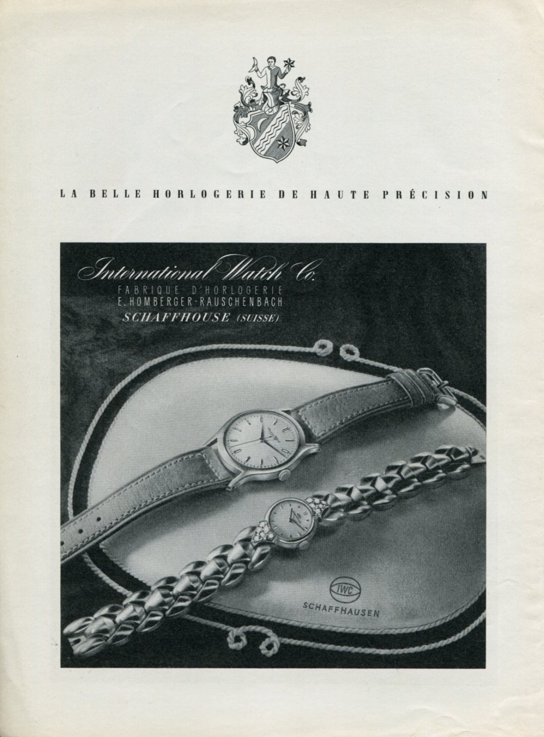 1946 IWC International Watch Company Switzerland Vintage 1946 Swiss Ad Advert Suisse Schweiz Suiza