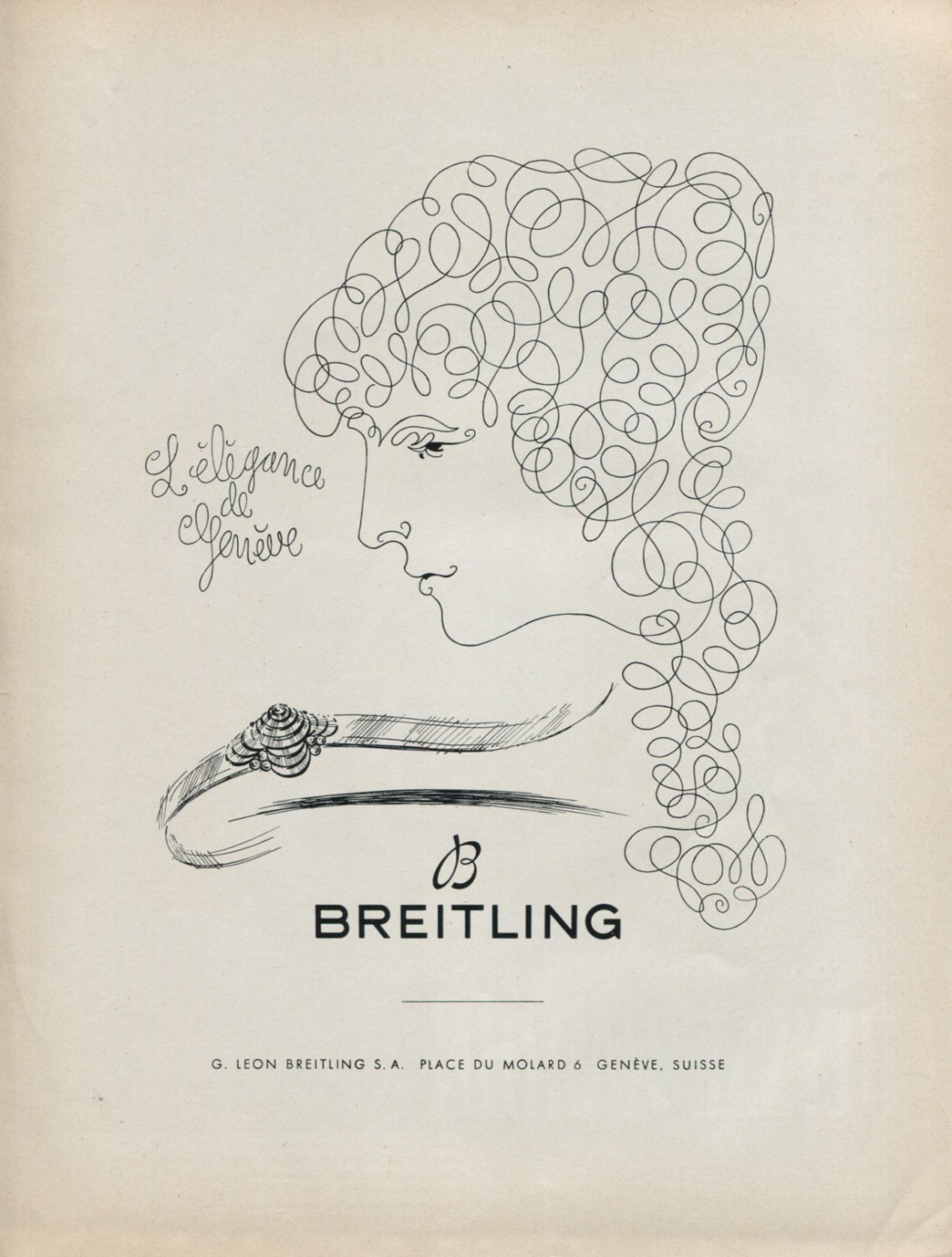 1953 Breitling Watch Company G-Leon Breitling SA Geneva Switzerland Vintage 1953 Swiss Ad Advert