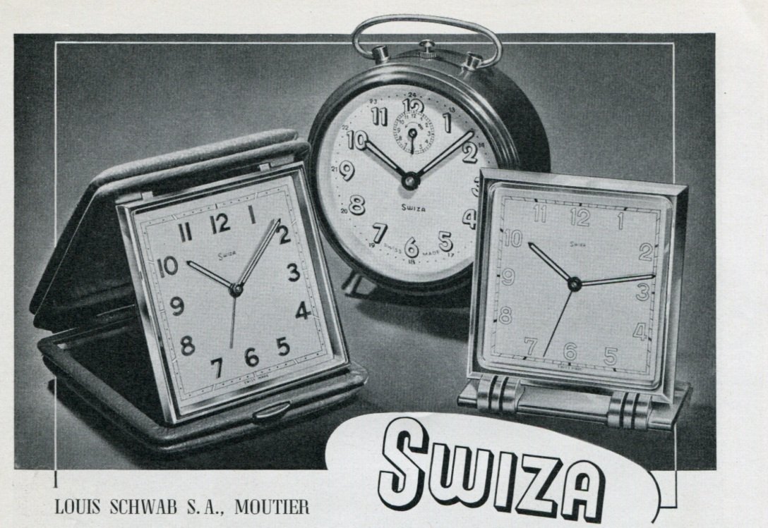 1946 Swiza Clock Company Louis Schwab SA Switzerland Vintage 1946 Swiss Ad Advert Suisse Suiza