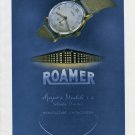1947 Roamer Watch Company Meyer & Studeli SA Switzerland Vintage 1947 Swiss Ad Advert Suisse Suiza