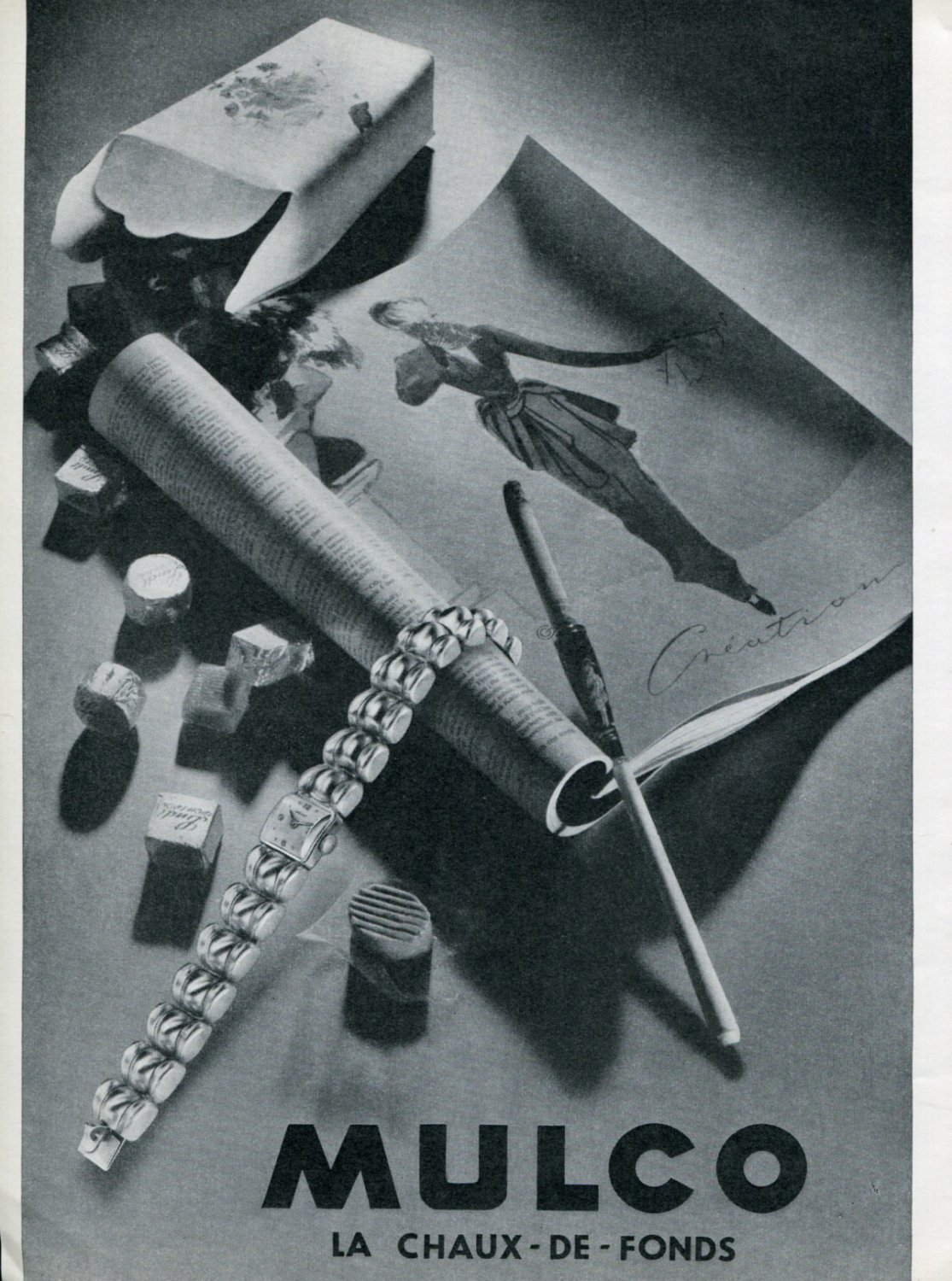 1947 Mulco Watch Company Montres Mulco SA Switzerland Vintage 1947 Swiss Ad Advert Suisse
