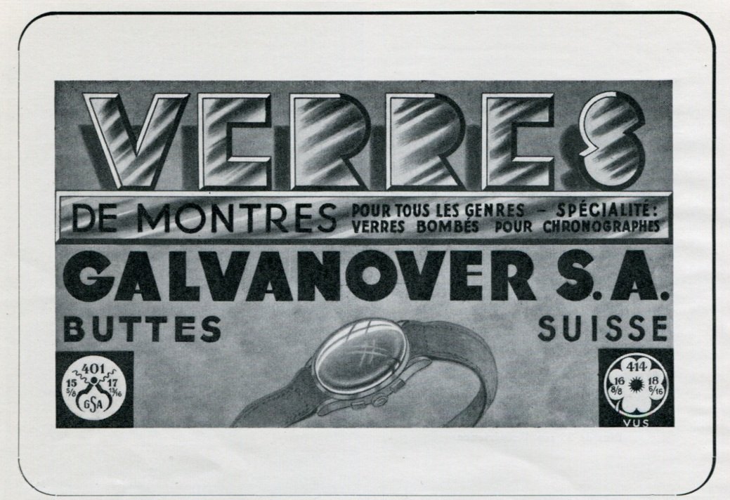 1947 Galvanover SA Buttes Suisse Switzerland Vintage 1947 Swiss Magazine Ad Advert Horology
