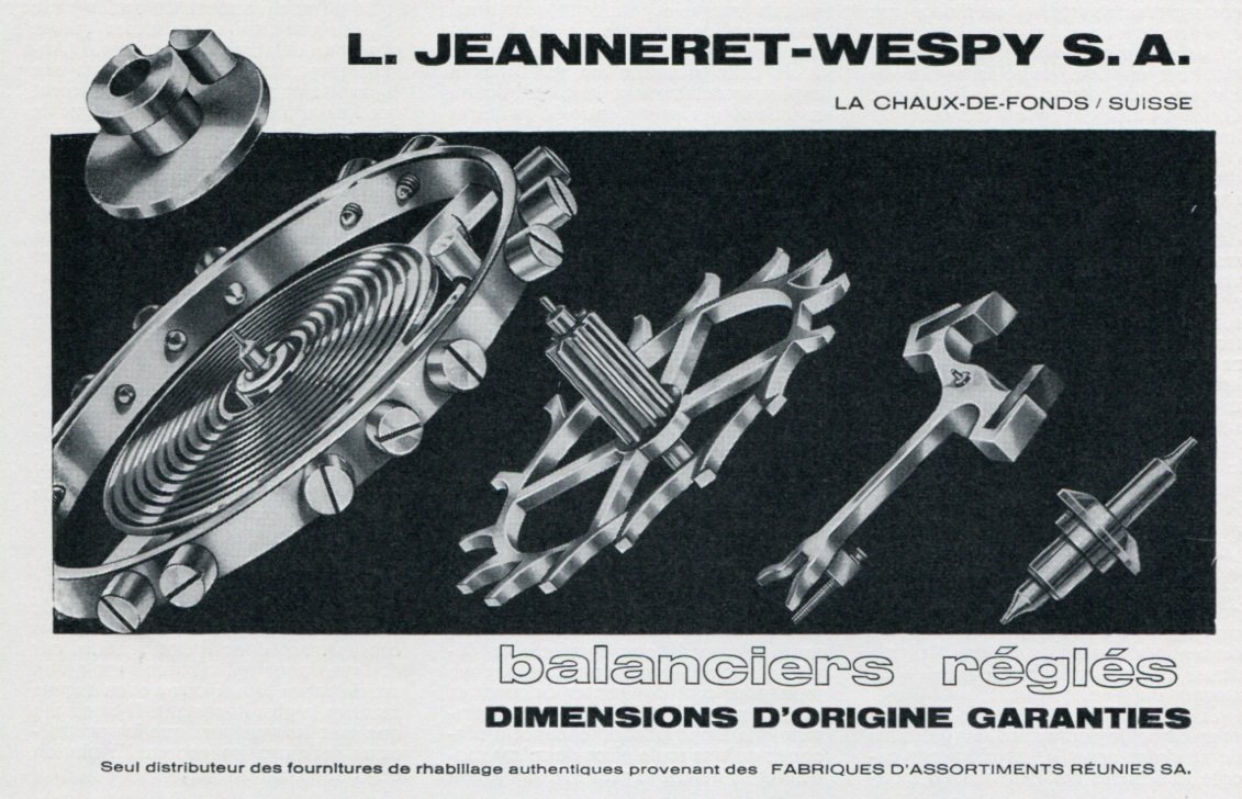 1969 L Jeanneret-Wespy S.A. Switzerland Vintage Swiss Print Ad Advert Suisse Horology 1960's
