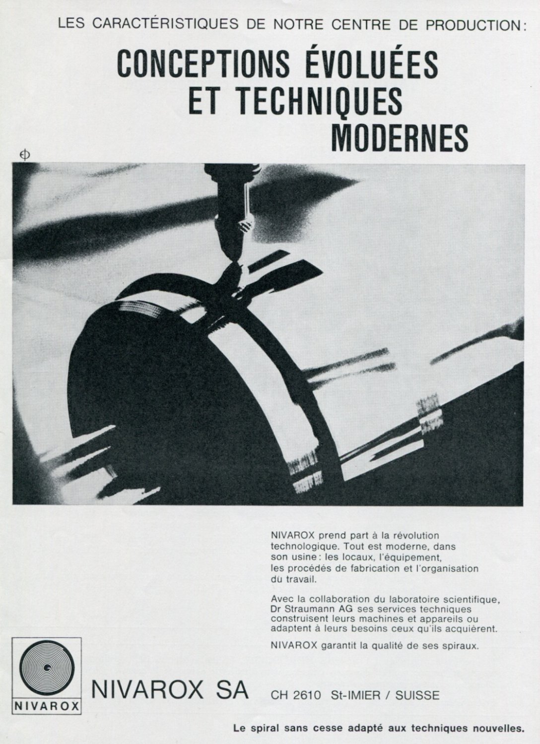 1969 Nivarox SA St-Imier Switzerland Vintage Swiss Magazine Print Ad Advert Suisse Horology