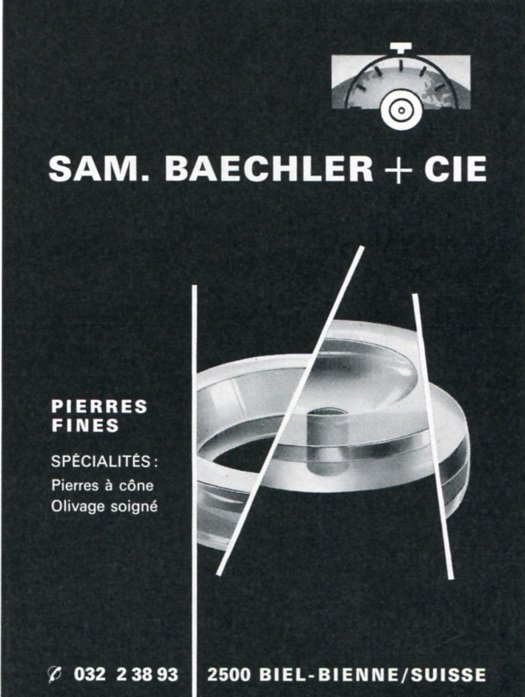 1969 Sam Baechler +Cie Switzerland Vintage Swiss Magazine Ad Print Ad Advert Suisse Horology