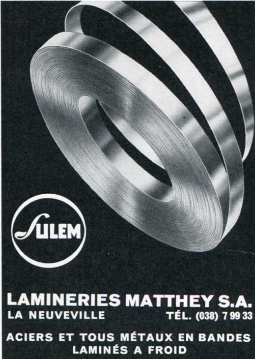 1969 Lamineries Matthey SA Sulem Vintage Swiss Magazine Print Ad Advert Suisse Horology Switzerland