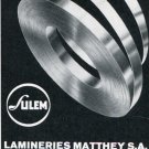 1969 Lamineries Matthey SA Sulem Vintage Swiss Magazine Print Ad Advert Suisse Horology Switzerland