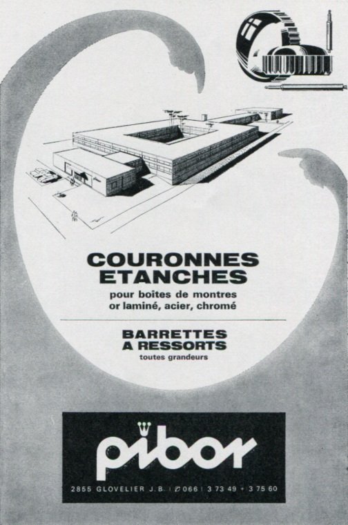 1969 Pibor SA Switzerland Vintage Swiss Magazine Print Ad Advert Suisse Horology Horlogerie