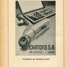 1948 Chatons S.A. Le Locle Switzerland Vintage Swiss Magazine Print Ad Advert Horology 1940's 1948 Chatons S.A. Le Locle Switzerland Vintage Swiss Magazine Print Ad Advert Horology 1940's
