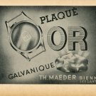 1948 Th. Maeder Galvanique Bienne Switzerland Vintage Swiss Magazine Print Ad Advert Horology 1948 Th. Maeder Galvanique Bienne Switzerland Vintage Swiss Magazine Print Ad Advert Horology