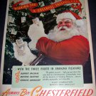 Original 1945 Santa Chesterfield Cigarettes Christmas Vintage 1940's Holiday Advert Liggett & Myers Original 1945 Santa Chesterfield Cigarettes Christmas Vintage 1940's Holiday Advert Liggett & Myers
