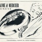 Original 1954 Baume & Mercier Watch Company Switzerland Vintage 1950s Swiss Ad Publicite Suisse