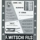 Original 1956 F Witschi Fils Switzerland 1950's Swiss Print Ad Publicite Suisse Horlogerie Original 1956 F Witschi Fils Switzerland 1950's Swiss Print Ad Publicite Suisse Horlogerie