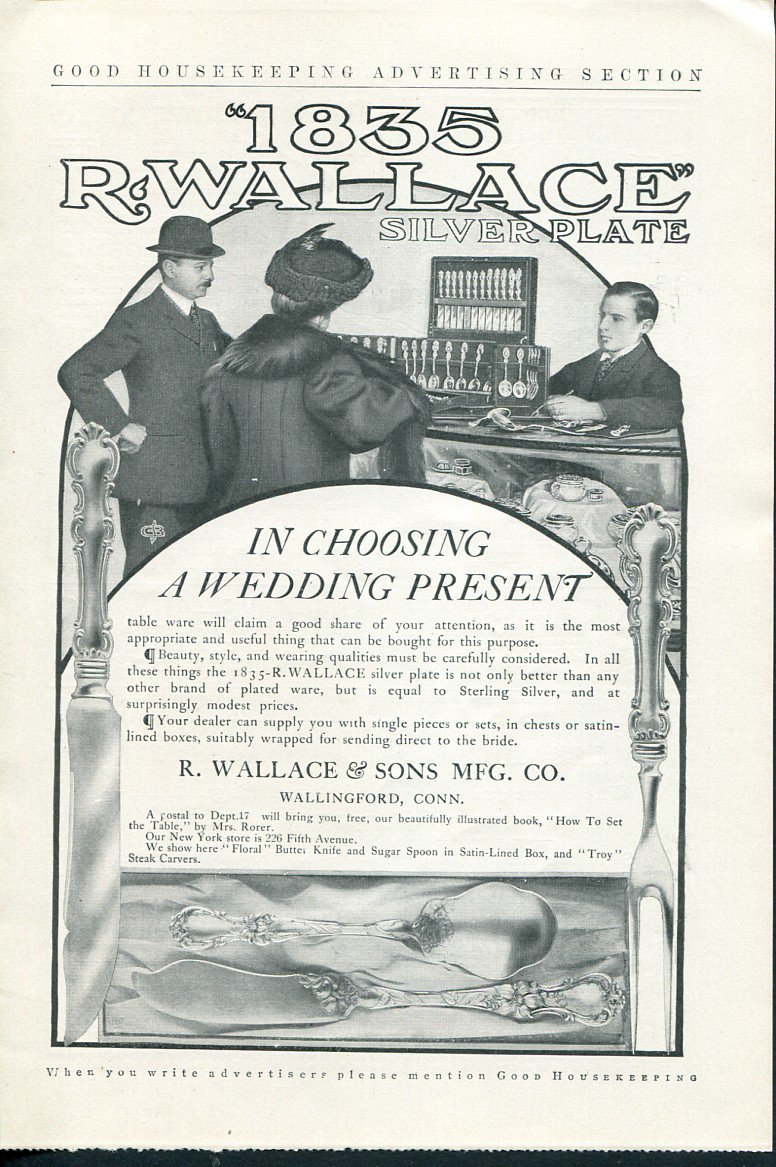Original 1905 R Wallace & Sons Mfg Co Wallingford CT Vintage Earoy 1900's Print Ad Advertisement