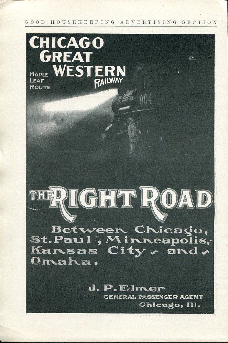 Original 1905 Chicago Great Western Railway Early 1900's Vintage Ad Advert