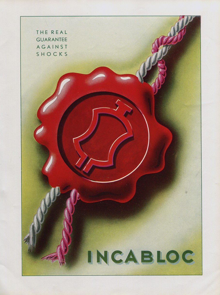 1948 Incabloc Switzerland Vintage 1940's Swiss Print Ad Publicite Suisse Schweiz
